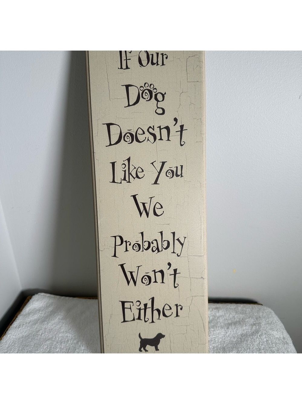 Wooden Sign Dog Lover Cream